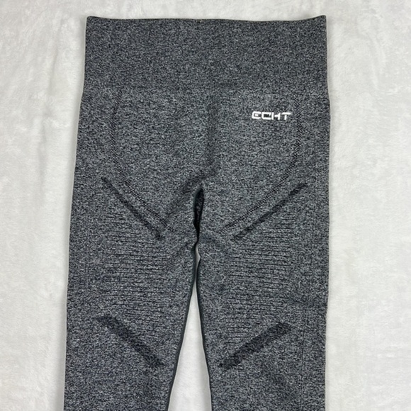 ECHT Arise Series High Waisted Grey Tights Vented Seamless Leggings Size Medium - Picture 5 of 17